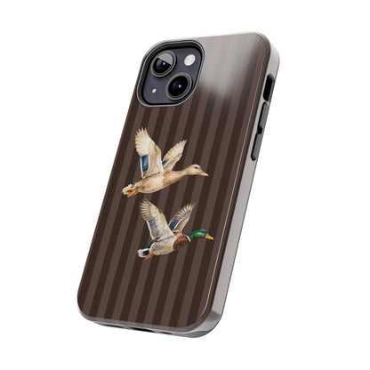 The Duck Flight Phone Case — Brown Striped