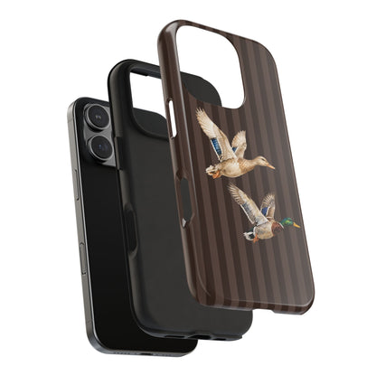 The Duck Flight Phone Case — Brown Striped