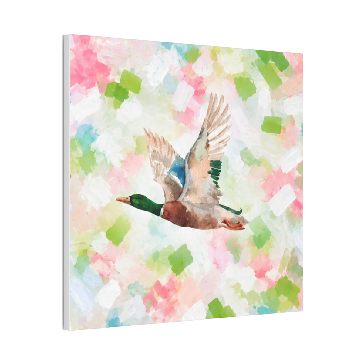 Mallard Duck Confetti - Watercolor Canvas Print