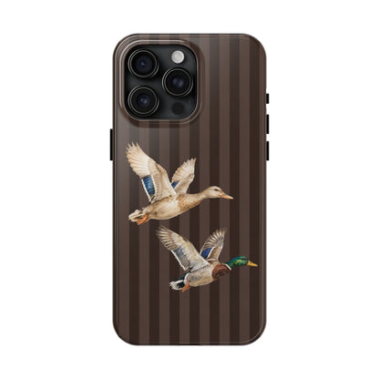 The Duck Flight Phone Case — Brown Striped