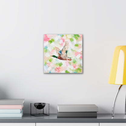 Mallard Duck Confetti - Watercolor Canvas Print