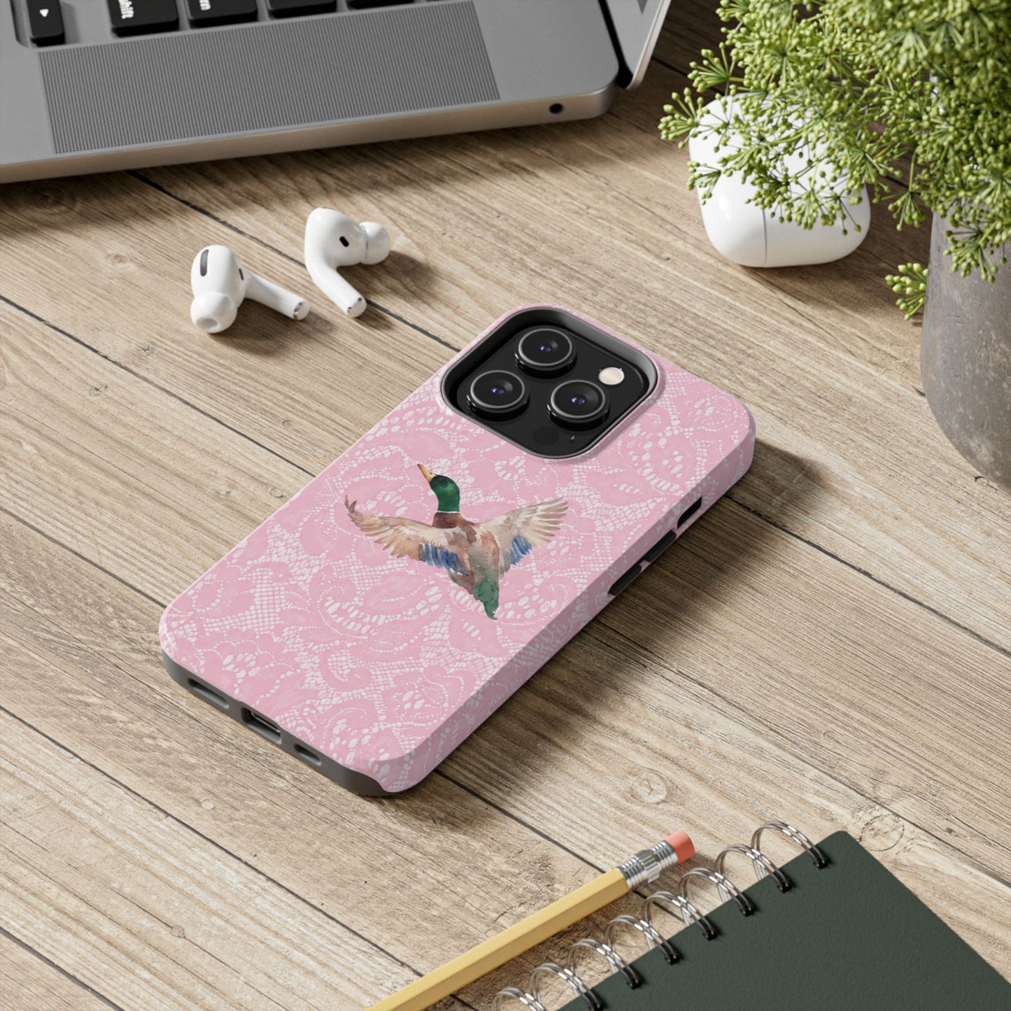 Pink Lace Mallard Phone Case