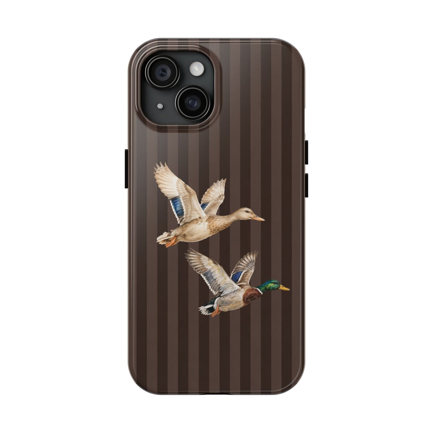 The Duck Flight Phone Case — Brown Striped