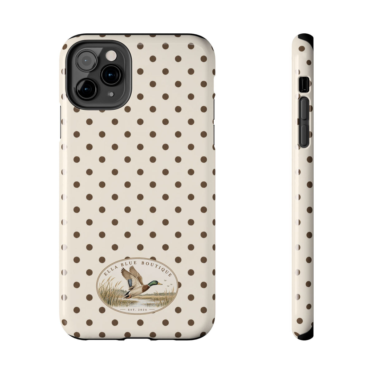 Ella Blue Vintage Waterfowl Polka Dot Phone Case