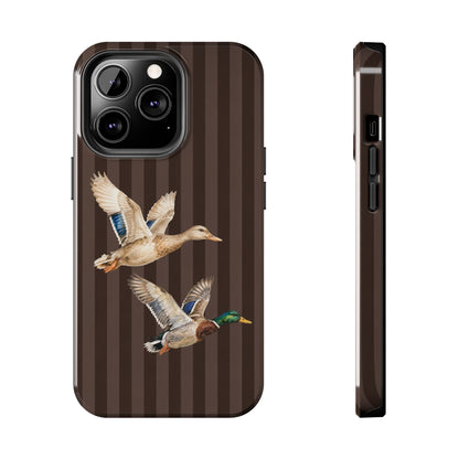 The Duck Flight Phone Case — Brown Striped