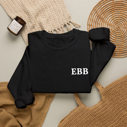 Custom Monogram Embroidery Sweatshirt — Classic White