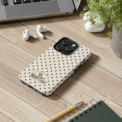 Ella Blue Vintage Waterfowl Polka Dot Phone Case