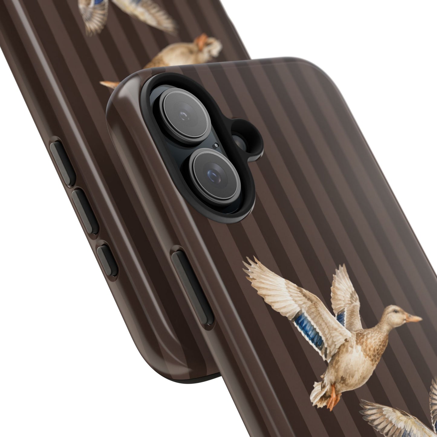 The Duck Flight Phone Case — Brown Striped