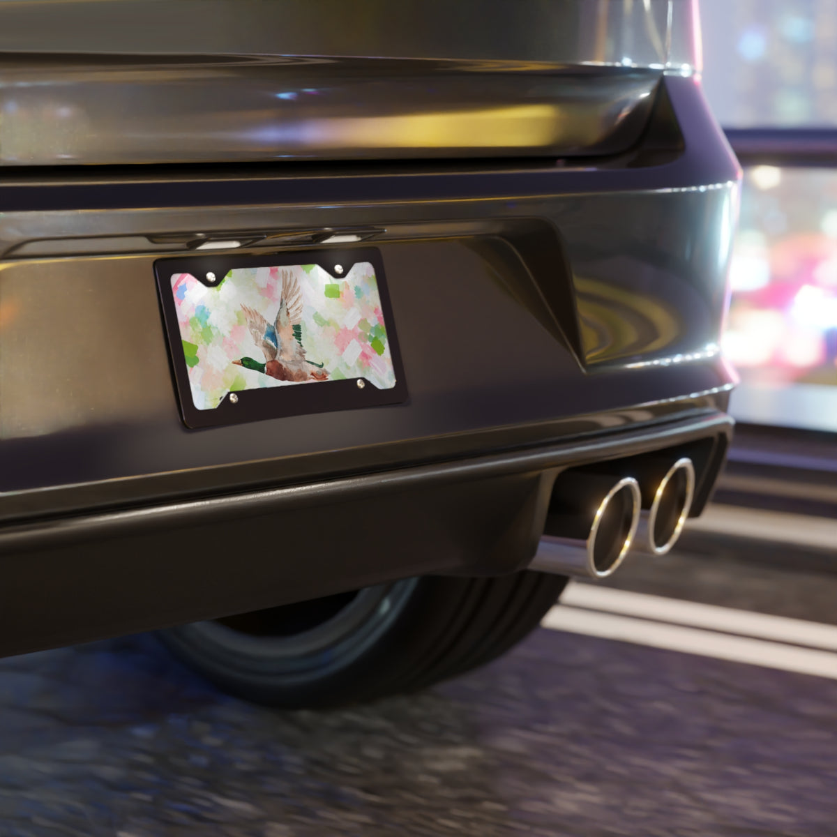 Mallard Duck Confetti License Plate