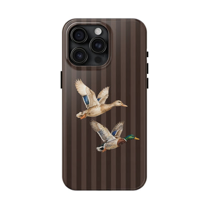 The Duck Flight Phone Case — Brown Striped
