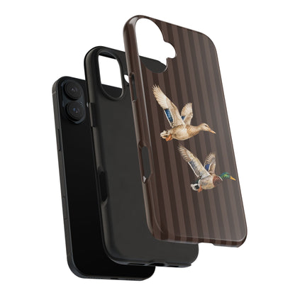 The Duck Flight Phone Case — Brown Striped