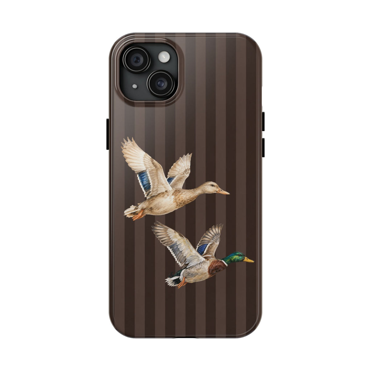 The Duck Flight Phone Case — Brown Striped