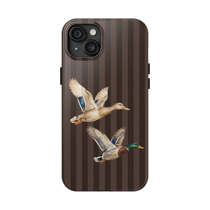 The Duck Flight Phone Case — Brown Striped