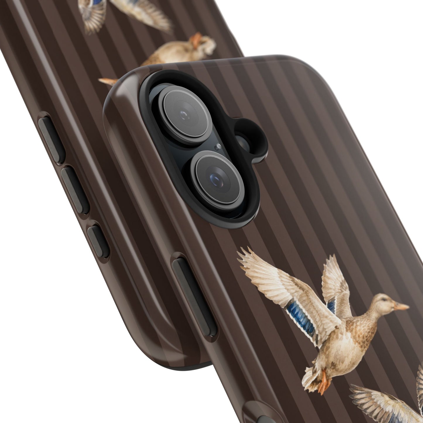 The Duck Flight Phone Case — Brown Striped