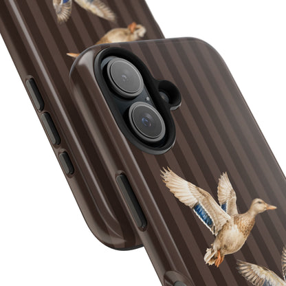 The Duck Flight Phone Case — Brown Striped