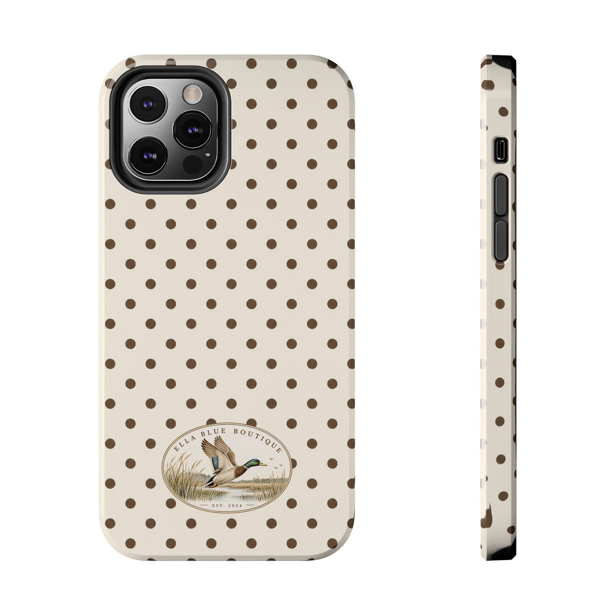 Ella Blue Vintage Waterfowl Polka Dot Phone Case