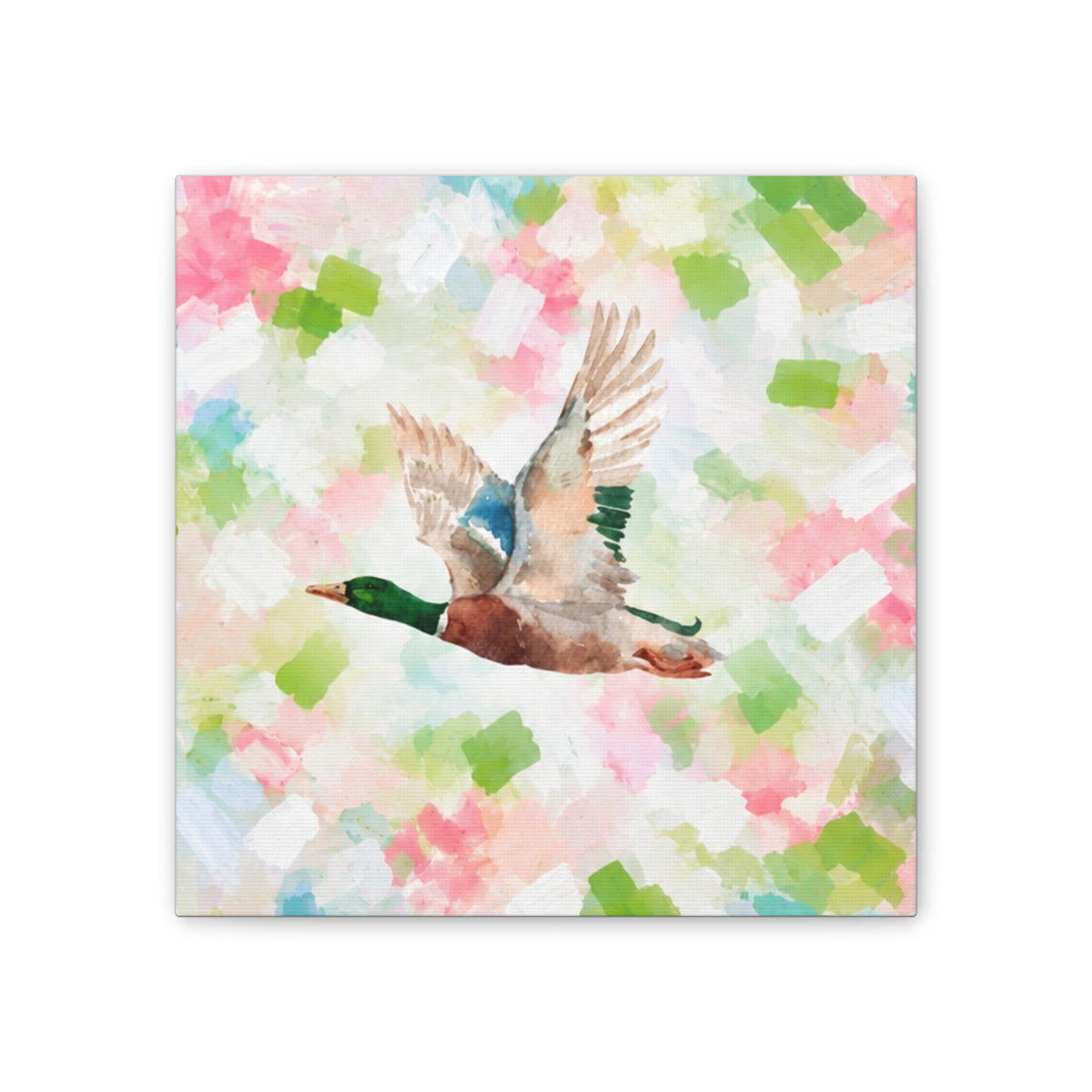 Mallard Duck Confetti - Watercolor Canvas Print