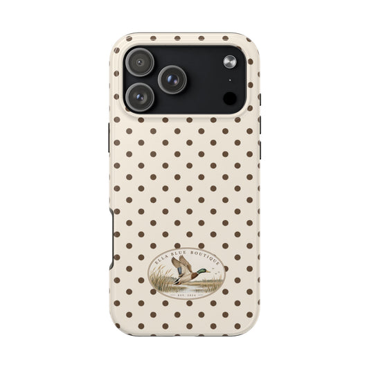 Ella Blue Vintage Waterfowl Polka Dot Phone Case