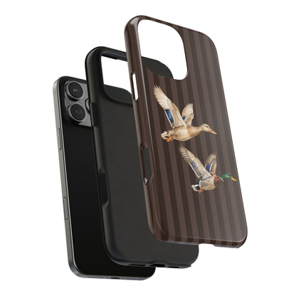 The Duck Flight Phone Case — Brown Striped