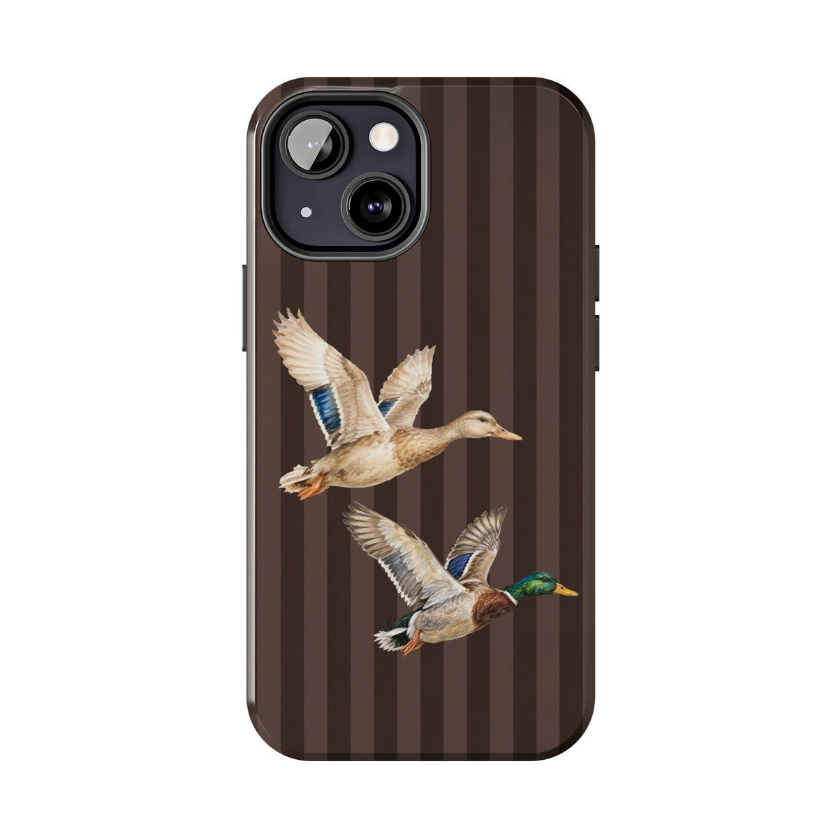 The Duck Flight Phone Case — Brown Striped