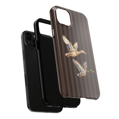 The Duck Flight Phone Case — Brown Striped