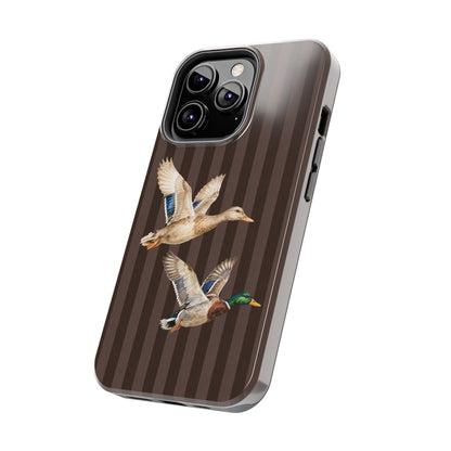 The Duck Flight Phone Case — Brown Striped