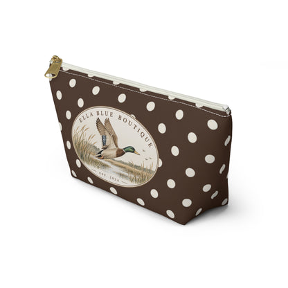 Brown Polka Dot Accessory Pouch