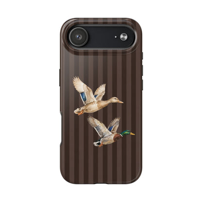 The Duck Flight Phone Case — Brown Striped