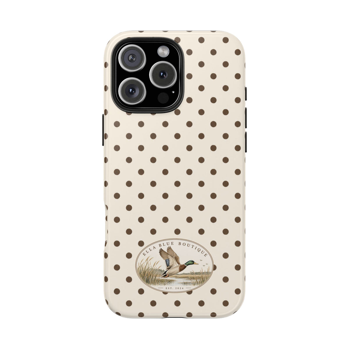 Ella Blue Vintage Waterfowl Polka Dot Phone Case