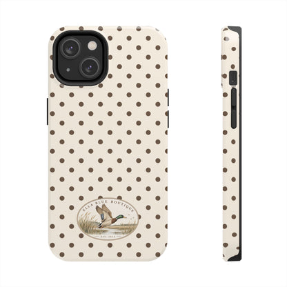 Ella Blue Vintage Waterfowl Polka Dot Phone Case