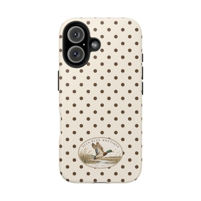 Ella Blue Vintage Waterfowl Polka Dot Phone Case