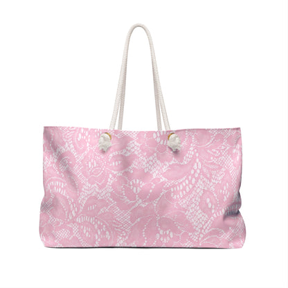 Pink Lace Mallard Duck Weekender Bag