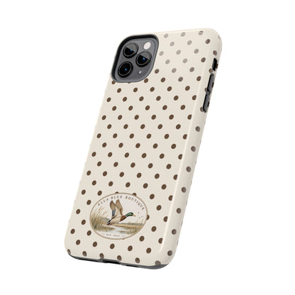Ella Blue Vintage Waterfowl Polka Dot Phone Case