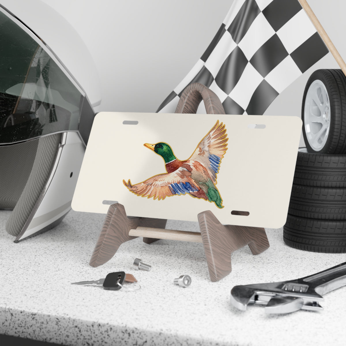 Flying Mallard Duck Front Plate