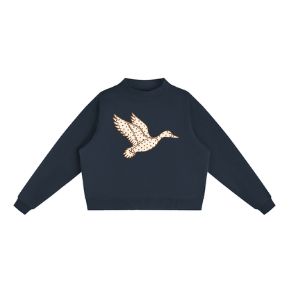 Polka Dot Mallard Mock-Neck