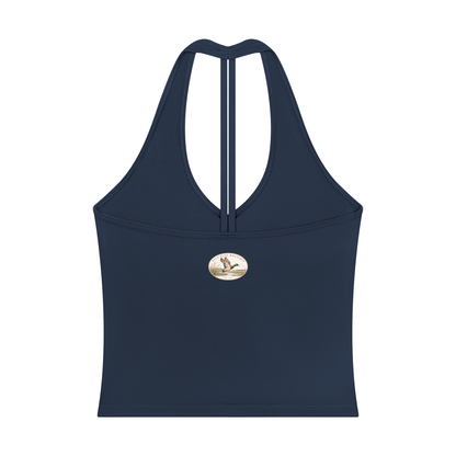 Ella Blue Faux Patch V-Neck Yoga Tank