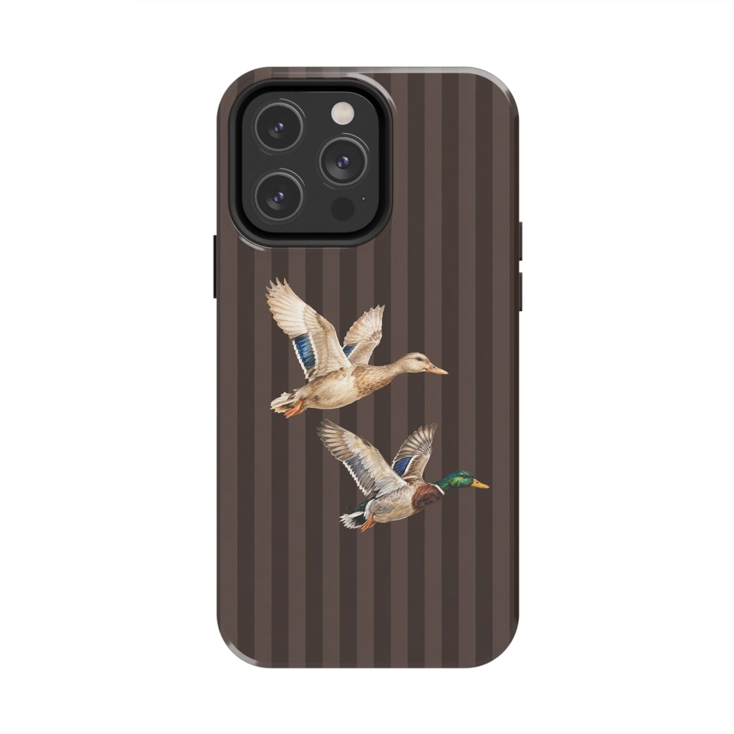 The Duck Flight Phone Case — Brown Striped