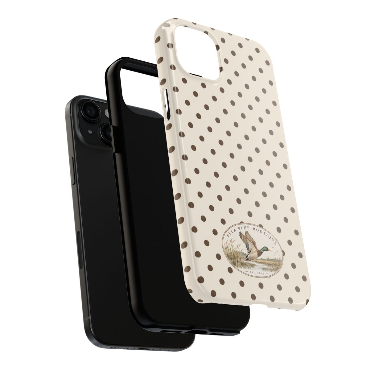 Ella Blue Vintage Waterfowl Polka Dot Phone Case