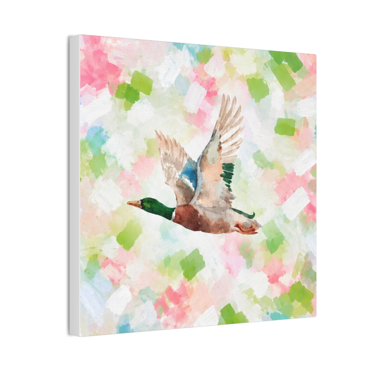 Mallard Duck Confetti - Watercolor Canvas Print