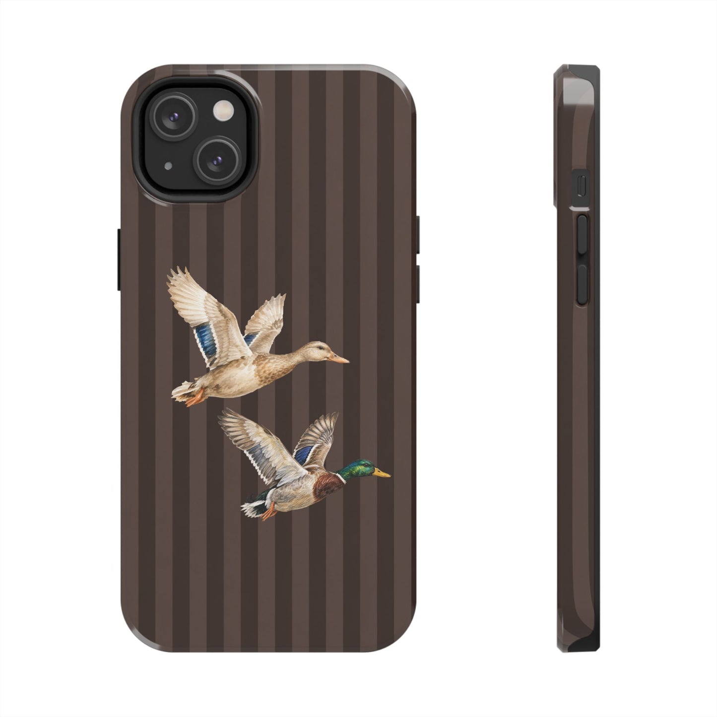The Duck Flight Phone Case — Brown Striped