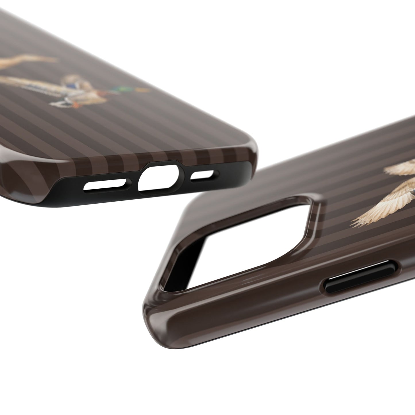 The Duck Flight Phone Case — Brown Striped