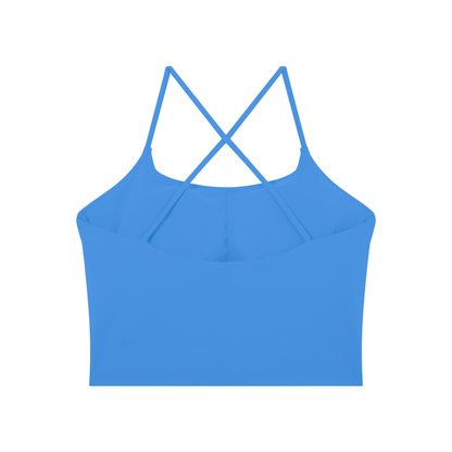 Ella Blue Faux Patch Athletic Tank