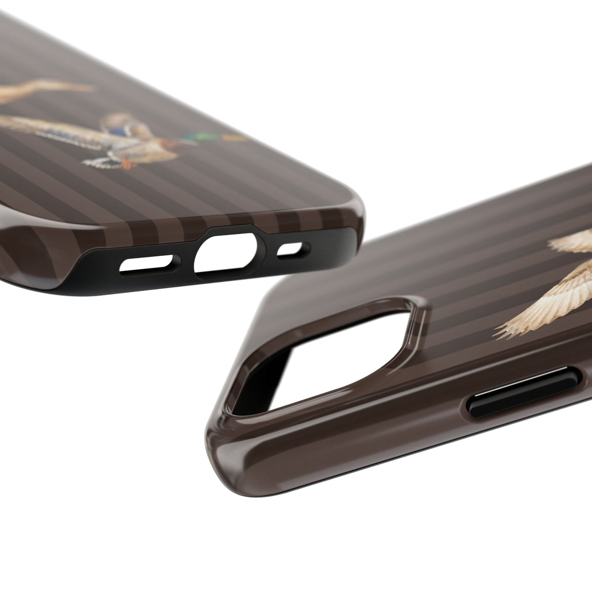 The Duck Flight Phone Case — Brown Striped