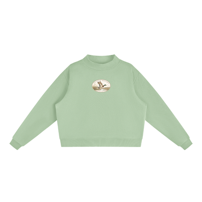 Ella Blue Patch Mock-Neck
