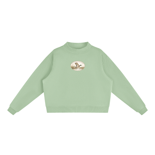 Ella Blue Patch Mock-Neck