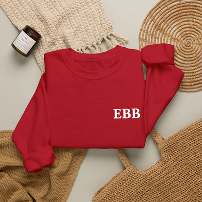 Custom Monogram Embroidery Sweatshirt — Classic White