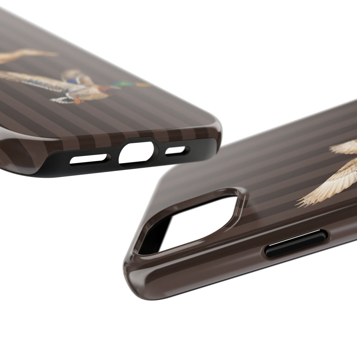 The Duck Flight Phone Case — Brown Striped