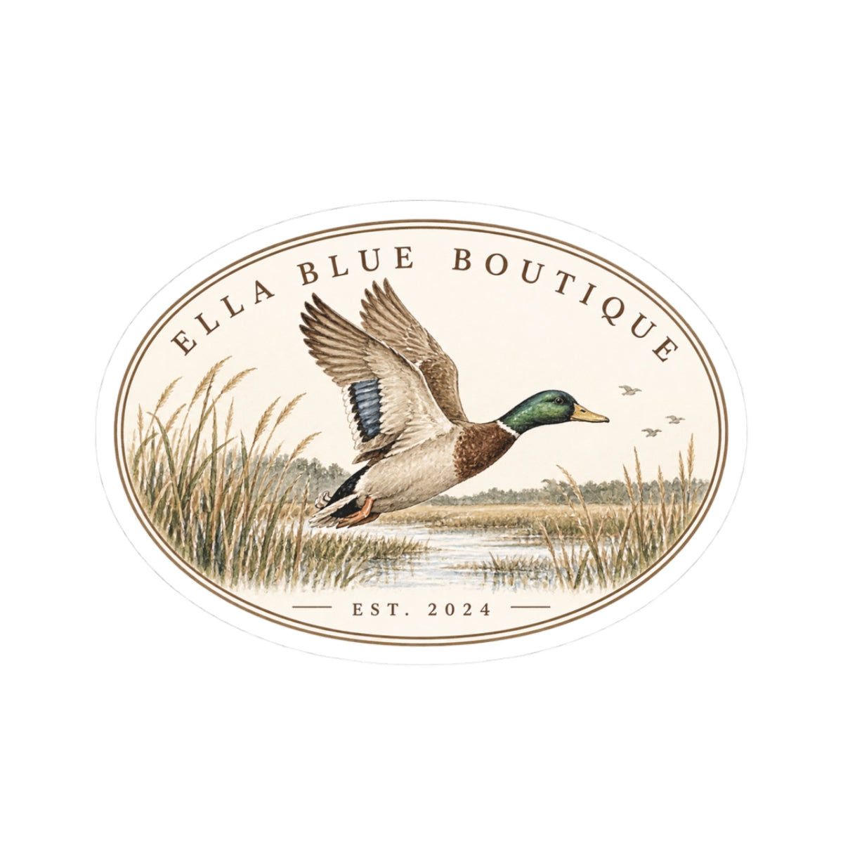 Mallard Duck - Ella Blue Boutique Vintage 3x3 Sticker