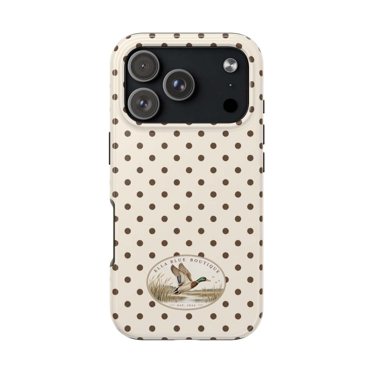 Ella Blue Vintage Waterfowl Polka Dot Phone Case