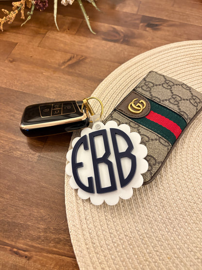 Ella Blue Monogram Keychain